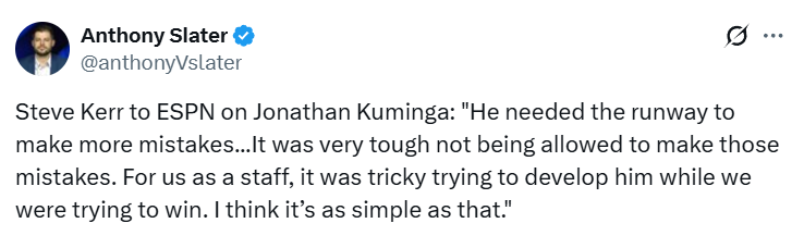 KY开云官网-科尔评价库明加勇士生涯:双方适配度太差 边争冠边培养他很棘手